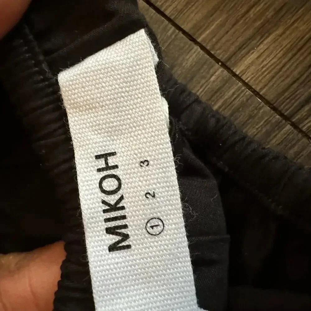Mikoh Women’s Mini Crop Top Size Small Black Summer Stretch New Elastic Strap - Picture 5 of 10